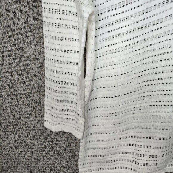 Chicos Top Womens 0 US Small Off White Scoop Neck Beaded Open‎ Knit Blouse - Picture 3 of 8